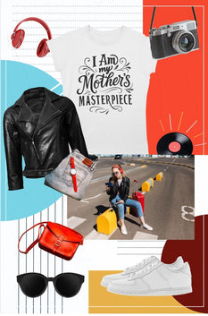 I AM My Mother's Masterpiece Soft-Style T-Shirt with round neck, short sleeve; Mother's Day Tee for kids and teens. (Style 1)