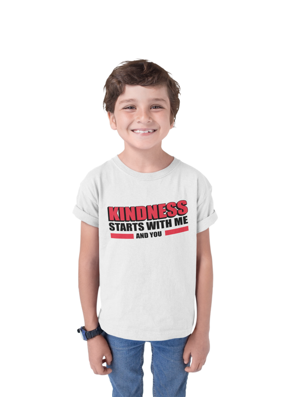 Kindness Starts With Me and You Advocate Unisex Softstyle T-Shirt for Youth ; Anti-Bullying Campaign Tee Style 2