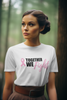“Together We Fight" Black & White Breast Cancer Awareness Unisex Soft-Style T-Shirt with round neck, short sleeve.  Adults and Youth